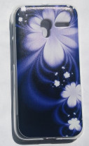Силиконов гръб ТПУ за Alcatel Pixi 3 4.5 OT-4013 черен с лилави цветя